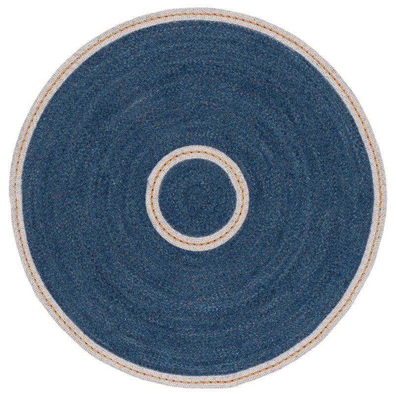 Braided Hand Woven No Pattern Indoor Rug, 5'-0" x 5'-0" Round