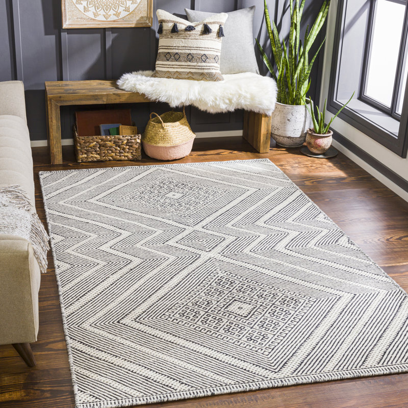 Acsa Wool Geometric Indoor Rug, Rectangle 8' x 10'