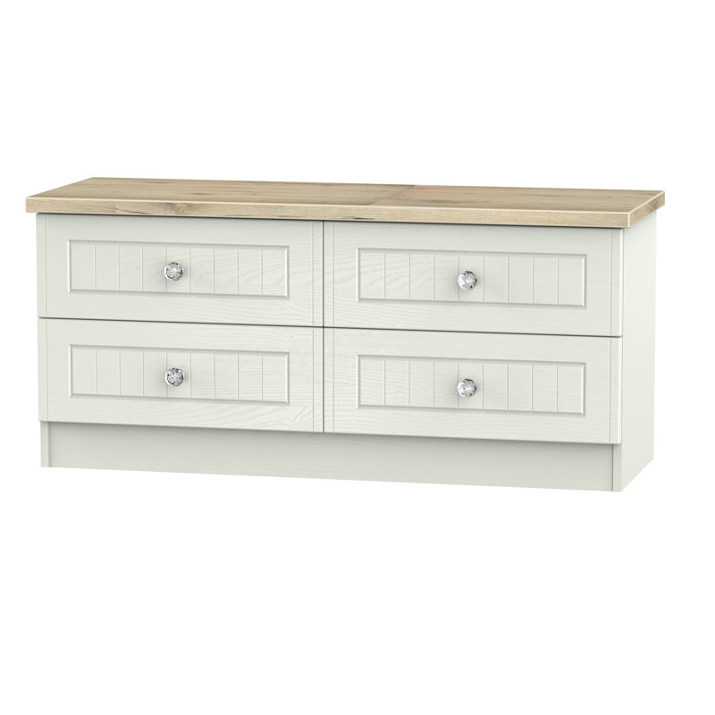 Fully Assembled Zenfield 4 Drawer Chest, Kashmir Ash/Bordeaux Oak