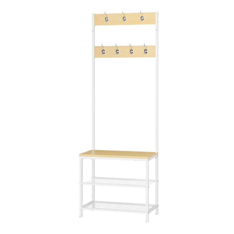 Kesler 60cm Industrial Pipe Clothing Rack, White/Natural