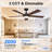 48" 5-Blade Smart Ceiling Fan with Light Kit, WiFi/APP/Voice/Remote, High Airflow Low Noise 6-Speed Dual-Sided, Reversible Airflow DC Motor-88343136-88342936