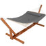 Hamac en corde avec support de hamac en bois réglable de 12 à 14 pieds et coussin amovible