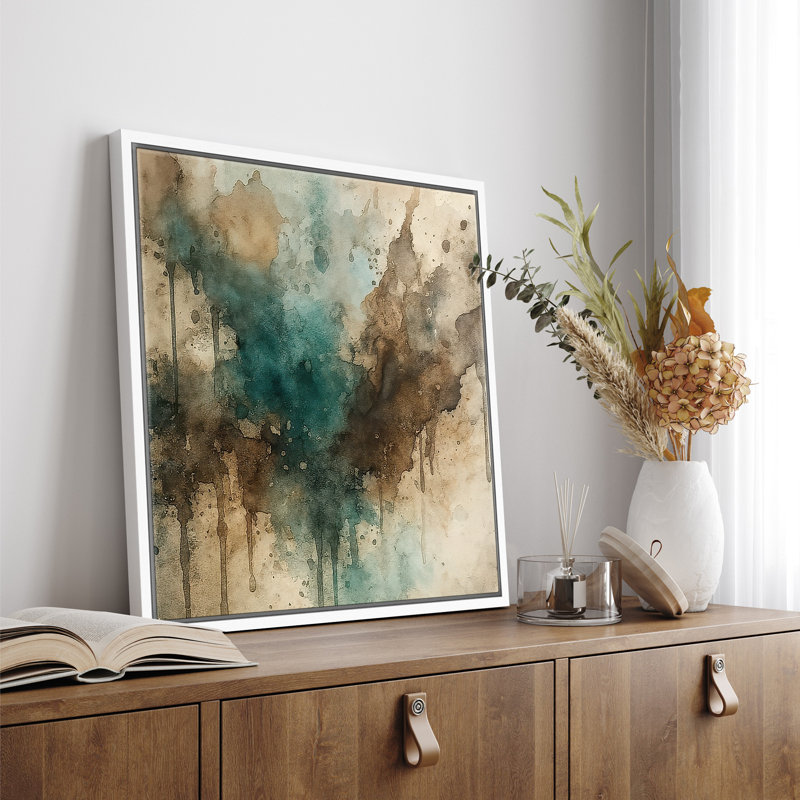 Reproduction d'art encadrée sur toile encadrée pour décoration de salon, H 24,8 po x l 24,8 po, Blanc
