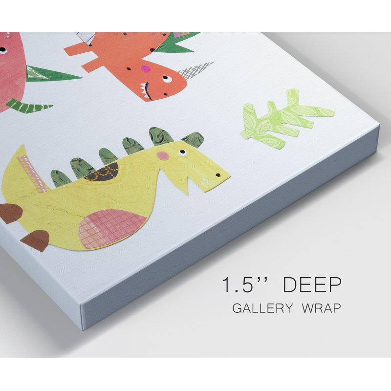 Dino Party - Impression sur toile tendue, H 40 po x l 20 po x P 1,5 po