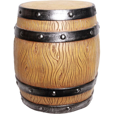 Decorative Barrel Garden Stool - 17" Indoor and Outdoor Rustic Accent Seat or Side Table for Patio, Porch, Garden, and Farmhouse Style Spaces