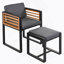 Ensemble de salle à manger 9 pièces en bois d'acacia, ensemble de patio extérieur peu encombrant, 4 chaises rembourrées et 4 repose-pieds et 1 table carrée, pour la cour, le jardin, la terrasse et la piscine, gris
