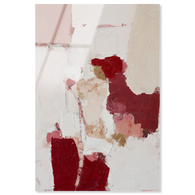Décoration murale moderne à imprimé acrylique Impasto Red II par Art Remedy, prête à être suspendue, 10 x 15