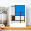 Composition With Large Blue Plane, Red, Black, Yellow, And Gray Abstract Contemporary Wall Art Print 1 Piece Wrapped Canvas Wall Art-71255007