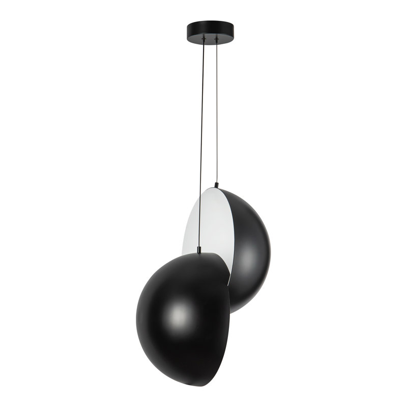 Void 24-in Black dimmable LED Pendant, Matte Black
