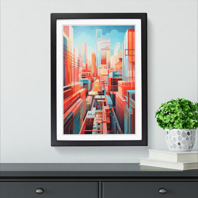 XYZ-FRM-V1223-4312 London Geometric - Single Picture Frame Print on Wood