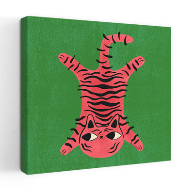 Art contemporain rétro, tigre et chat