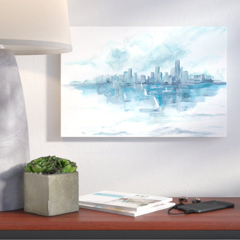 City Blues by Tre Sorelle Studios - Wrapped Canvas Painting, 102 cm H x 152 cm W
