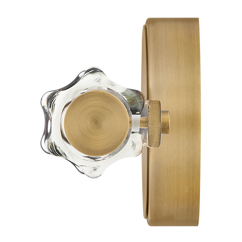 Georgette Integrated LED Bath Vanity w/ Clear Fluted Crystal Shade, Textured Heritage Brass