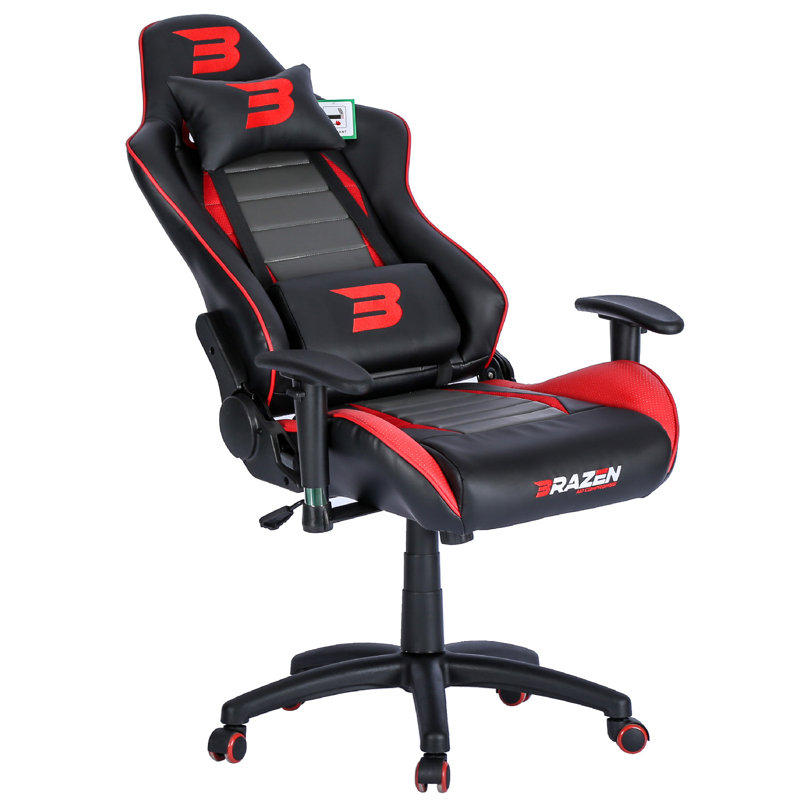 BraZen Sentinel Elite PC Gaming Chair, Red/Black