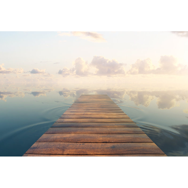 Pier On Sky Background by Peshkova - Wrapped Canvas Print, 30cm H x 46cm W