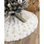 Jupe de sapin de Noël en fausse fourrure à paillettes dorées et flocons de neige – Décoration douce et moelleuse pour la base du sapin.