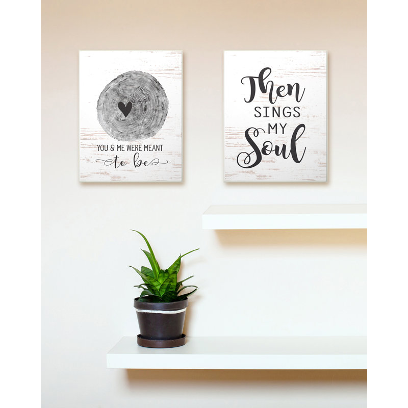 «Ensuite, chante mon âme» par lettrage et doublure - impression d'art textuel, H 15 po x l 10 po x P 0,5 po, Plaque murale