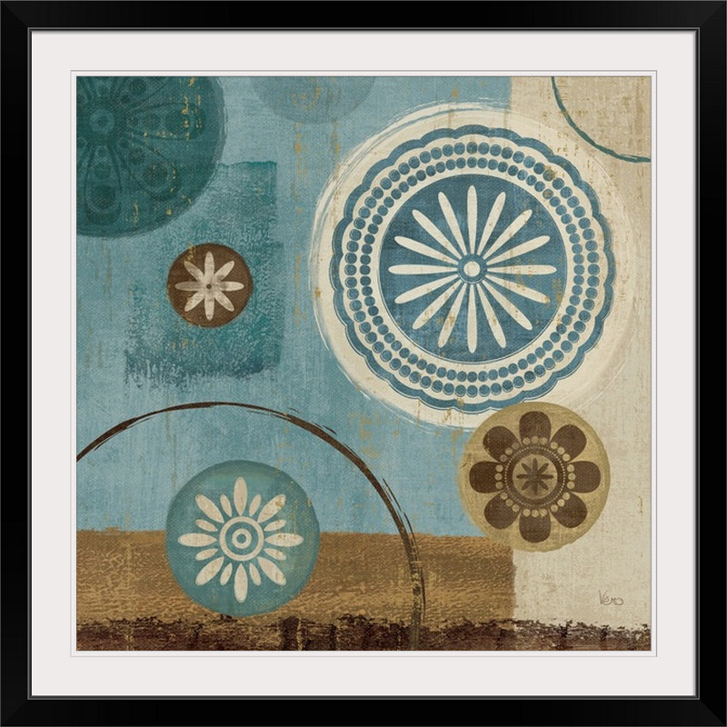 « iii » par veronique charron, impression New Generation Blue, H 32 po x l 32 po x P 1 po, Cadre noir