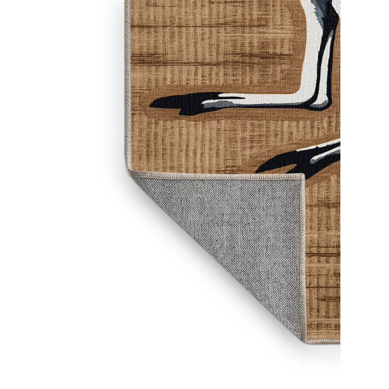 Tapis lavable gris kangourou, Rond 3 pi