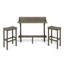 3-Piece Balcony Bar Set With Bottom Shelf Table And 2 Stools, Grey Finish
