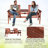 Wilhelmina Outsunny Patio Bench, Garden Bench with Middle Table and Umbrella Hole, Wooden Outdoor Bench-2074790539