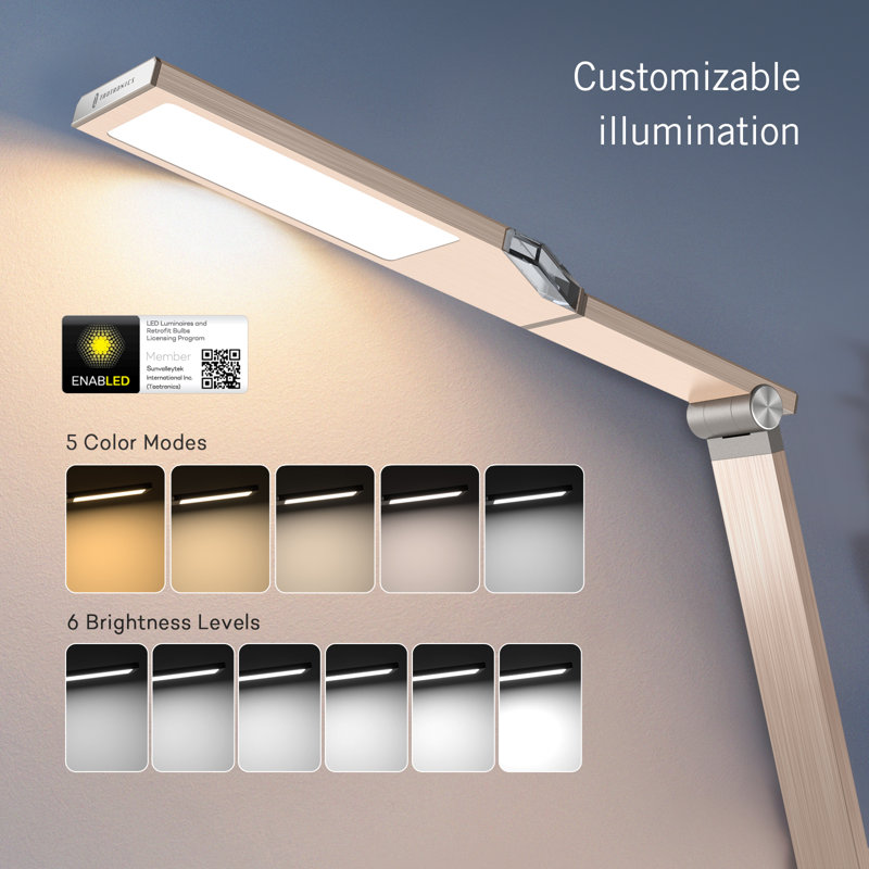 Lampe de bureau 17,2 po Trevyn USB, Or clair