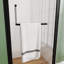 Porte de douche pivotante sans cadre 28 po x 72 po, verre trempé 1/4 po, largeur réglable, installation réversible, noir mat