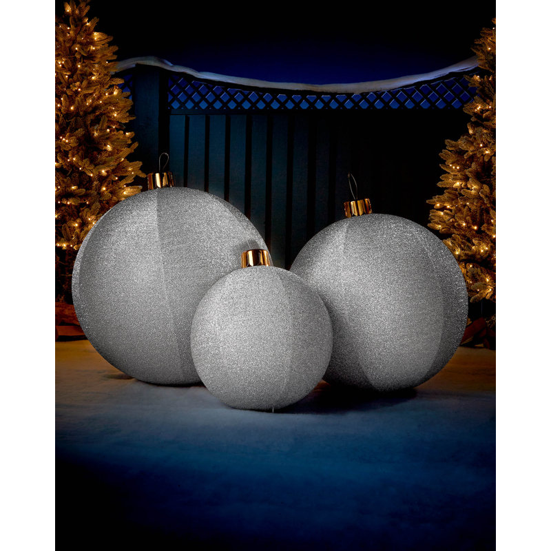 PVC Ball Ornament, Silver, 45.72cm H x 45.72cm W x 45.72cm D