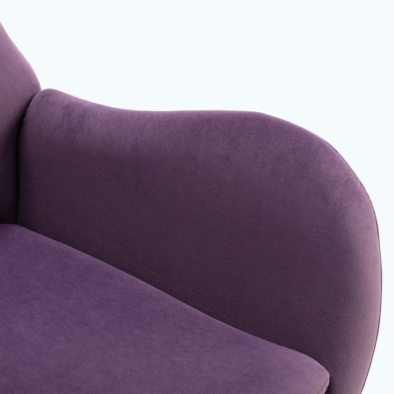 Fauteuil à bascule Teddy, Velours mauve