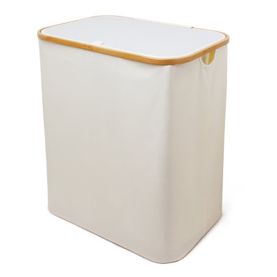 Qualiazero 130L DUAL Compartment Hamper with Removable Bags 