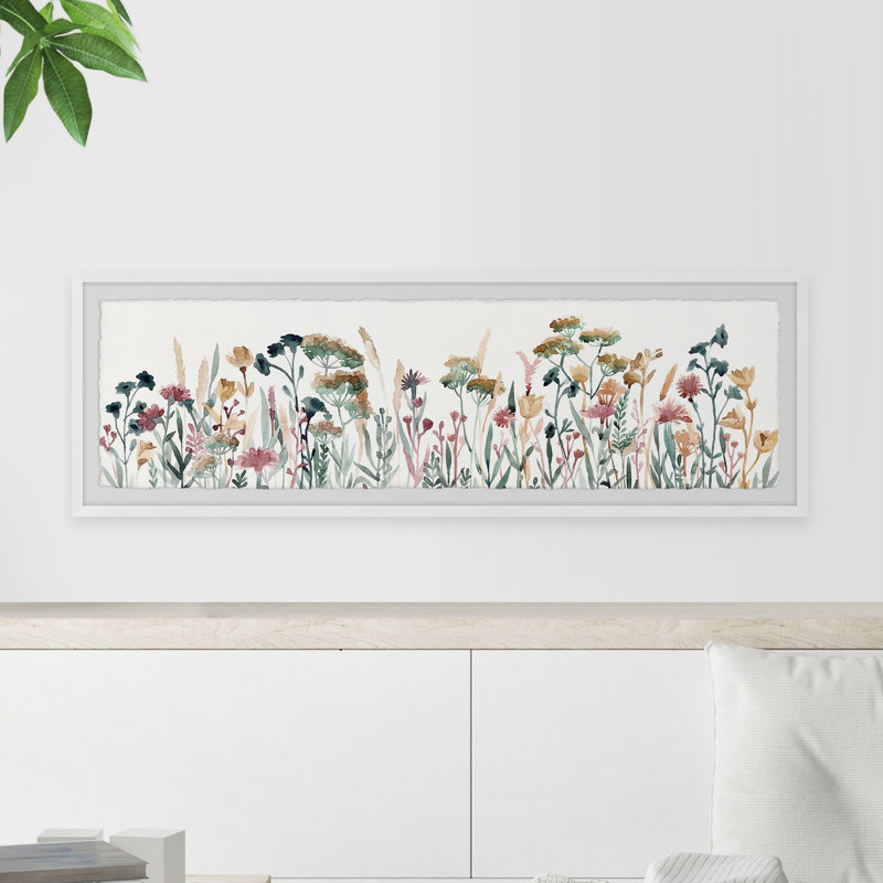 Fleurs fascinantes-impression sur papier encadrée, H 10 po x l 30 po x P 1,5 po