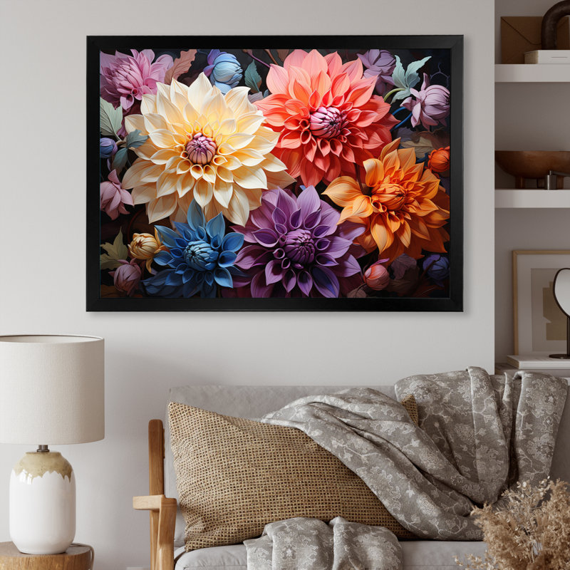 Dahlia Dreams II sur impression sur toile, H 24 po x l 32 po x P 1 po, Cadre simple noir