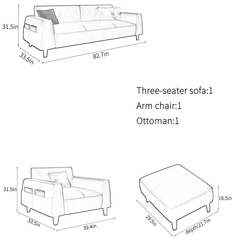 Business simple high-grade office sofa set
