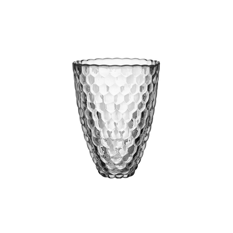 Raspberry Crystal Table Vase, 7.8" H x 6.1" W x 6.1" D, Clear