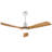 Hot Sales 52 Inch Modern  Ceiling Fan With 3 Color Dimmable 3 Solide Wood Blades Remote Control Reversible Dc Motor With Led Light