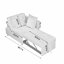 Canapé-lit convertible avec dossier réglable et fauteuil inclinable avec canapé-lit à roulettes, tissu de lin moderne pour le salon pour les espaces restreints, bleu-1489525125