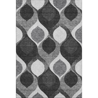 Premium Machine Washable Lisse Black Rug