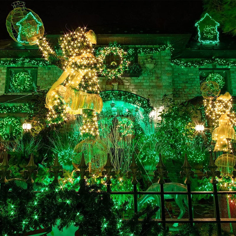 8 Modes 66FT 200 LED Super Bright String Christmas Lights,, Green