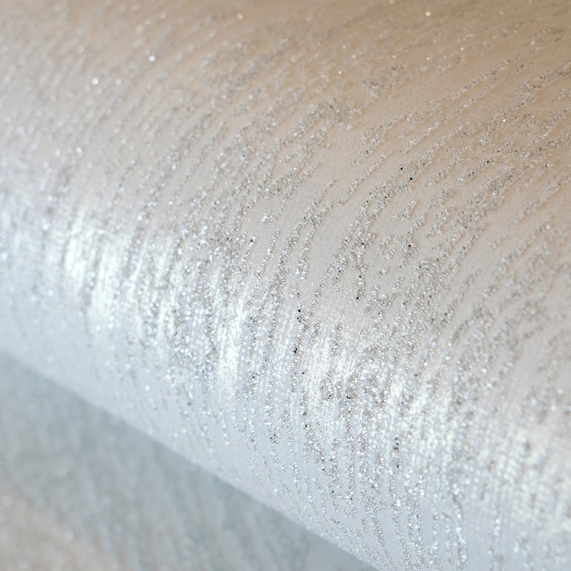 Universe Neptune Glass Stone Plain Texture Wallpaper Roll, White/Light Gray