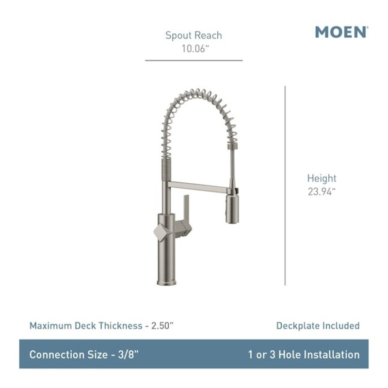 Moen Joric Single Handle Deck-mount Handle Residential Pull-down Kitchen Faucet with Sprayer ( Deck Plate Included )