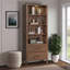 Bibliothèque Tranquility, assemblage minimal requis, finition noyer