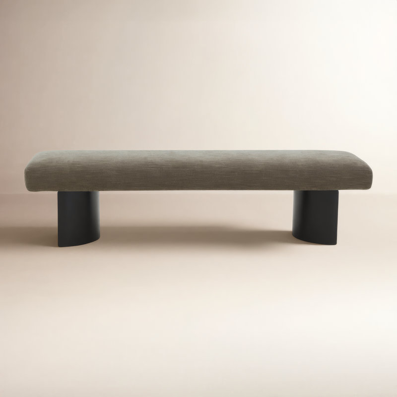 Axelle Linen Upholstered Bench, Brown Linen