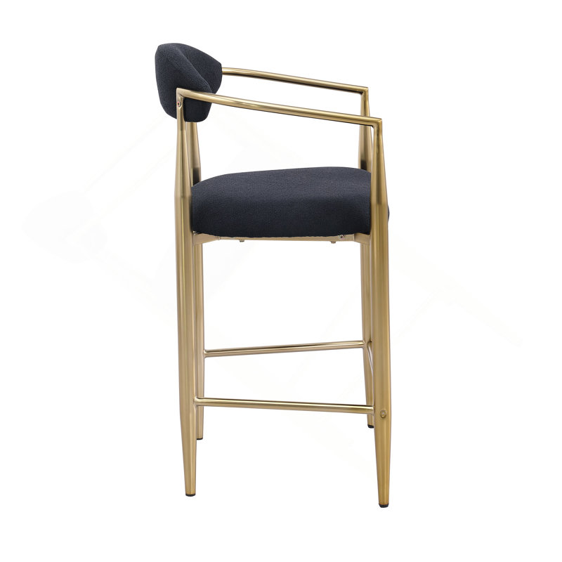 Ensemble de 2 chaises de salle à manger Woker, Doré, Noir