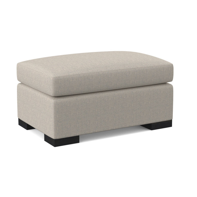 Elkins Ottoman, Espresso, Elise Linen