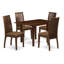 Ensemble de table de salle à manger 5 pièces comprenant une table de cuisine rectangulaire avec Dropleaf et 4 chaises en tissu de lin, acajou-109972953-109972950