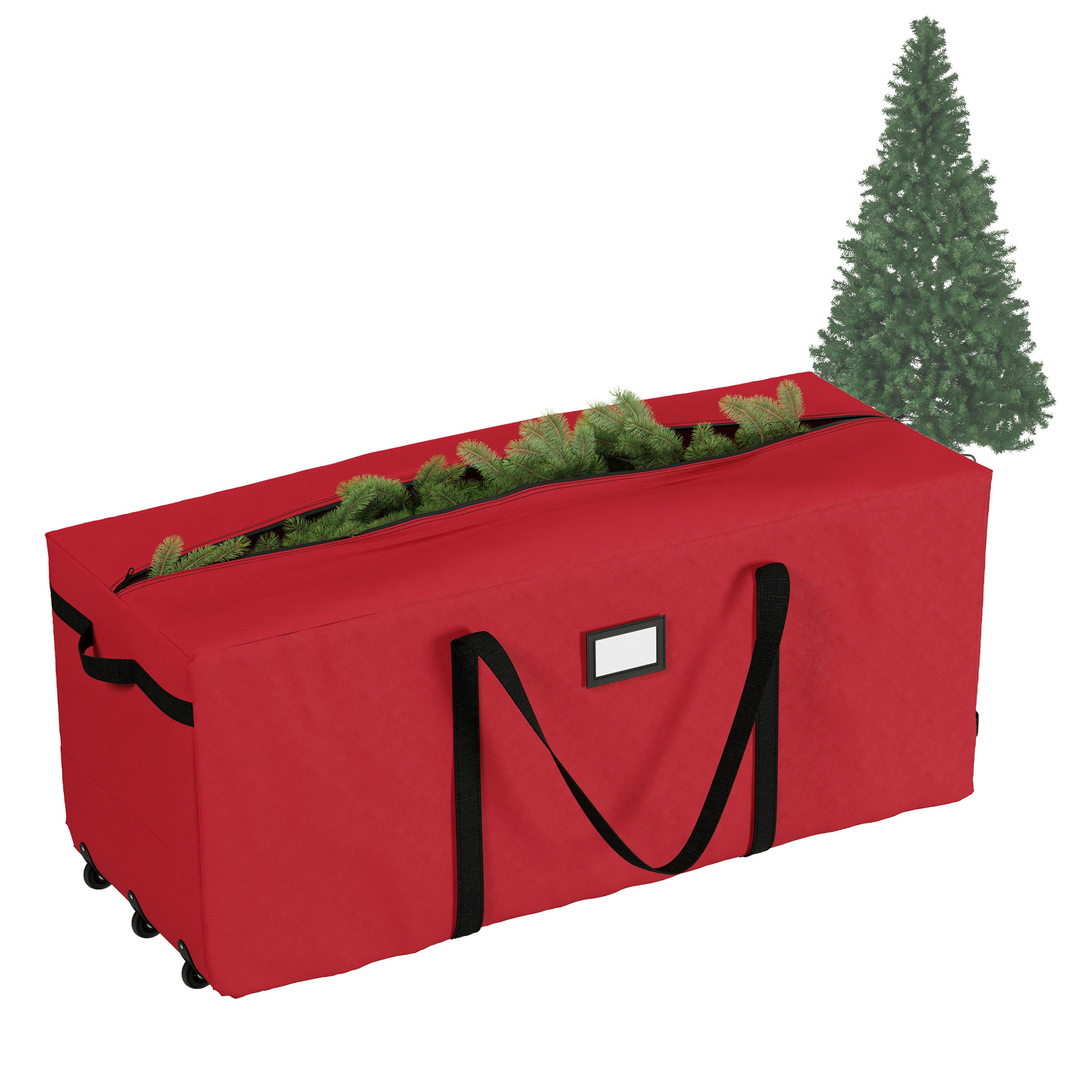 Joss & Main Rolling Christmas Tree Storage Bag - Waterproof Bag for 9-Foot Tree or Christmas Decor - Nylon Handles and 3 Rollerblade Wheels by Elf Stor & Reviews | Birch Lane