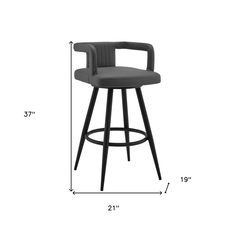 Chaise de bar pivotante 37 po, Noir
