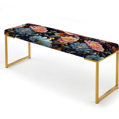 Upholstered Gold Bench