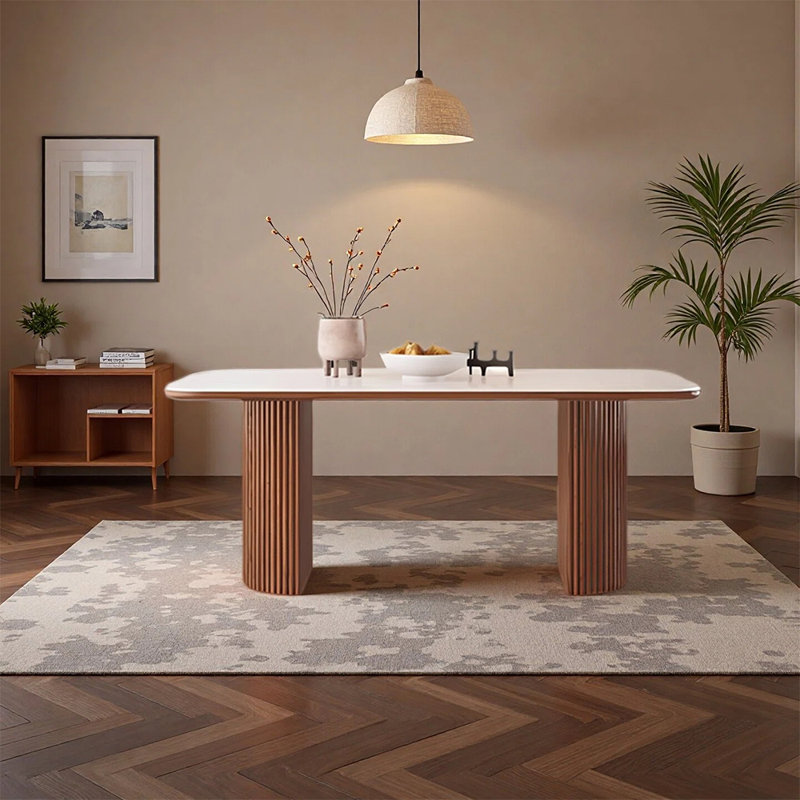 Simple, retro and fashionable dining table, H 29,52 po x L 55,11 po x l 31,49 po