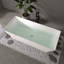 Baignoire autoportante Fslefay 67'' en acrylique, baignoire profonde avec bonde chromé à clapet et trop-plein intégré pour salle de bain spa, blanc brillant
